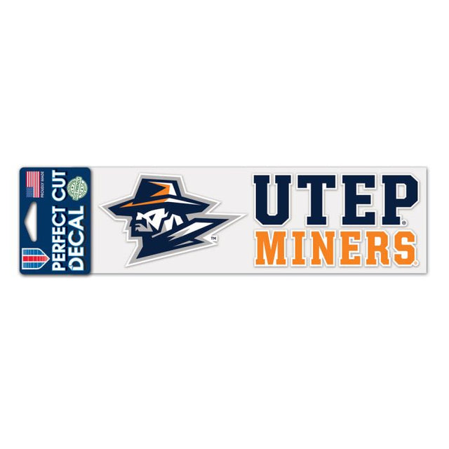 Calcomanías STACKED Perfect Cut de UTEP Miners de 3" x 10"