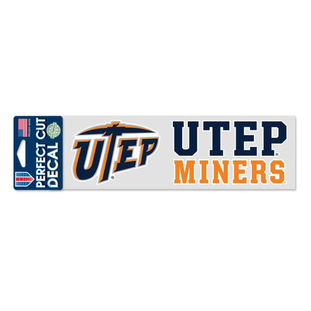 Calcomanías de corte perfecto de UTEP Miners de 3" x 10"