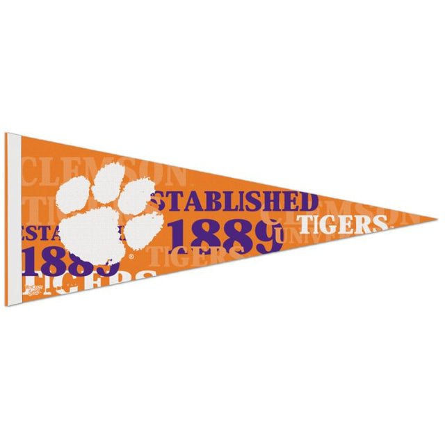 Banderín premium de los Clemson Tigers de 12" x 30"