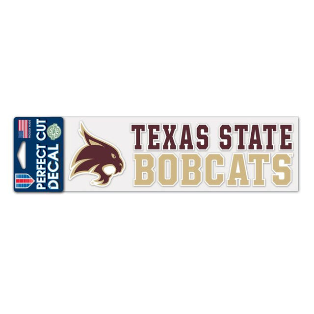 Calcomanías de corte perfecto apiladas de Texas State Bobcats de 3" x 10"