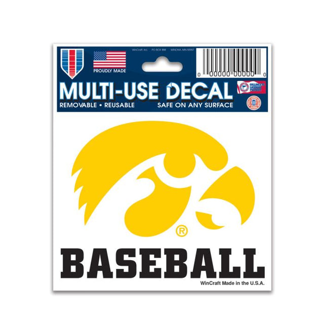 Calcomanía multiusos de béisbol de Iowa Hawkeyes de 3" x 4"