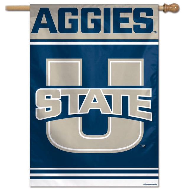 Bandera vertical de los Aggies del estado de Utah de 28" x 40"