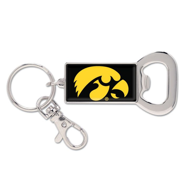 Llavero abridor de botellas con el logotipo de Iowa Hawkeyes