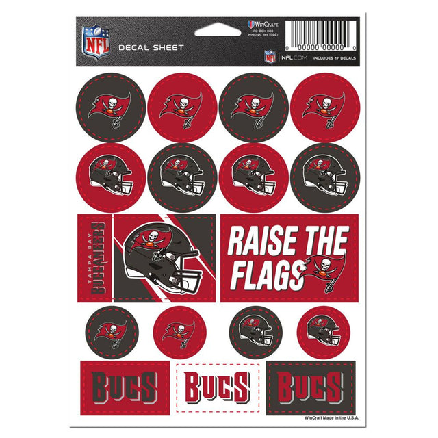 Hoja de calcomanías de vinilo de 5 x 7 de los Tampa Bay Buccaneers