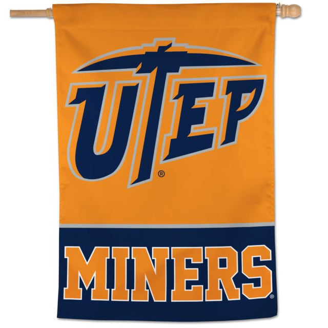 Bandera vertical de los mineros de UTEP de 28" x 40"