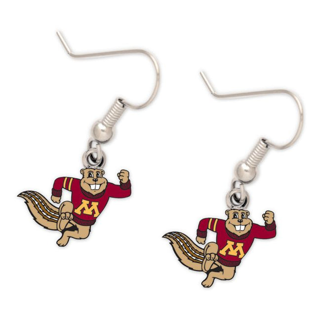 Tarjeta de joyería con aretes de los Minnesota Golden Gophers