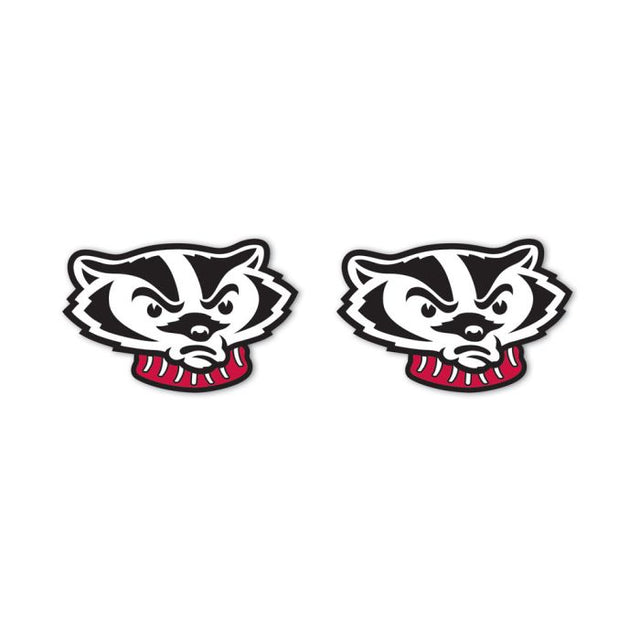 Tarjeta de joyería con aretes de los Wisconsin Badgers