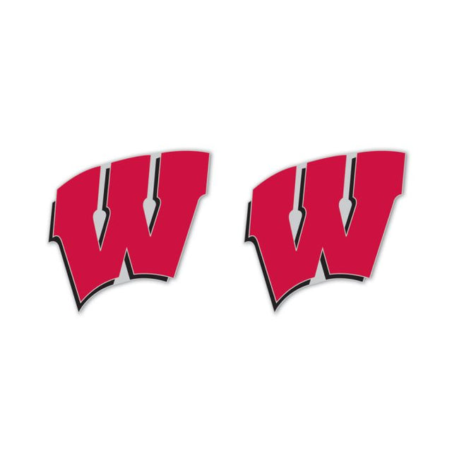 Tarjeta de joyería con aretes de los Wisconsin Badgers