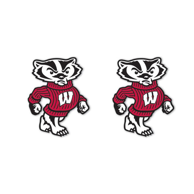 Tarjeta de joyería con aretes de los Wisconsin Badgers