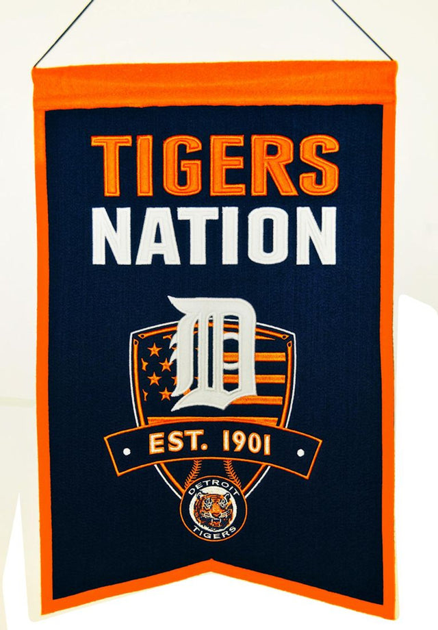 Bandera de los Tigres de Detroit de 14 x 22 pulgadas de lana