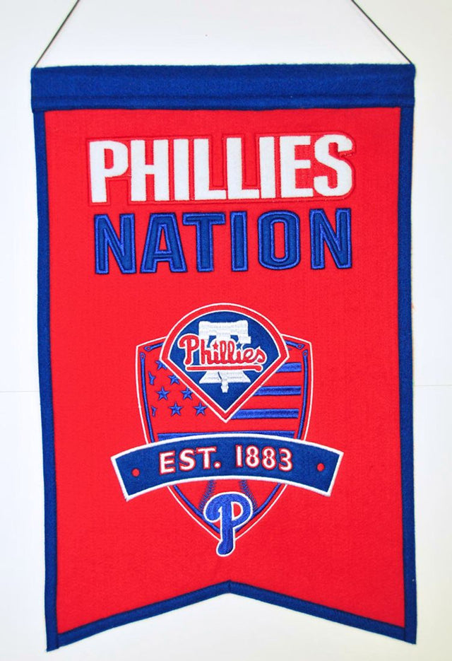 Bandera de los Philadelphia Phillies de 14 x 22 pulgadas, lana de Nations