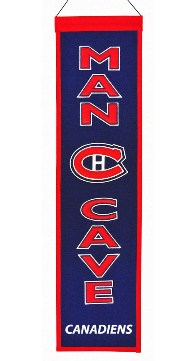 Bandera de los Montreal Canadiens de 8 x 32 pulgadas de lana para la cueva del hombre