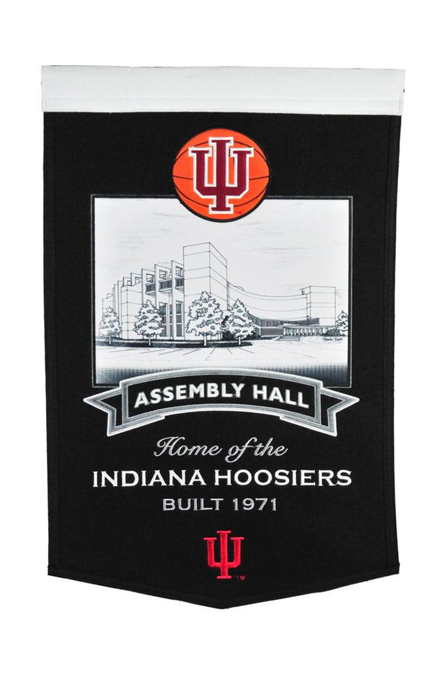 Pancarta de los Indiana Hoosiers de 15 x 24 pulgadas en lana para el estadio Assembly Hall