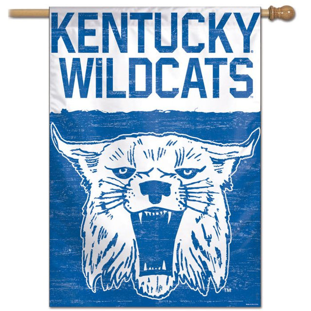 Bandera vertical universitaria vintage de Kentucky Wildcats de 28" x 40"