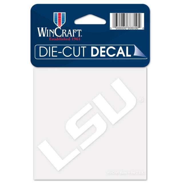 LSU Tigers Perfect Cut White Decal 4" x 4"