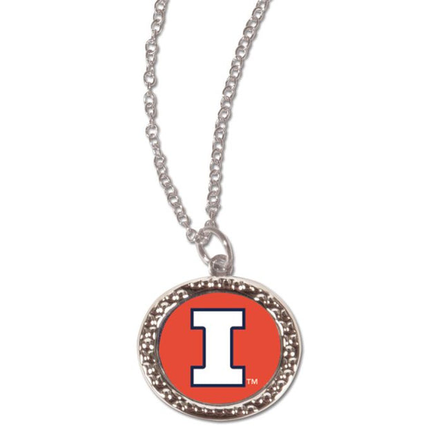 Illinois Fighting Illini Necklace w/Charm Jewelry Card