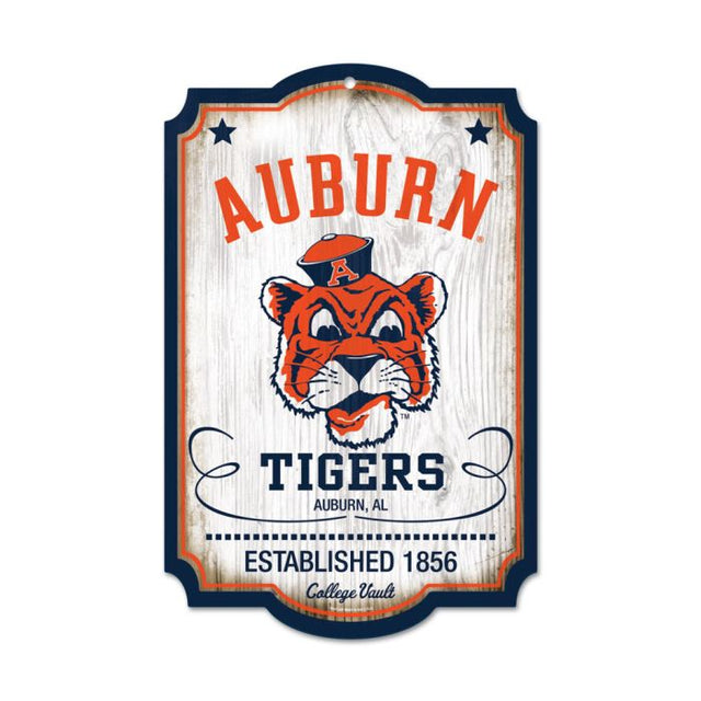 Letrero de madera de Auburn Tigers/College Vault, 11" x 17", 1/4" de grosor