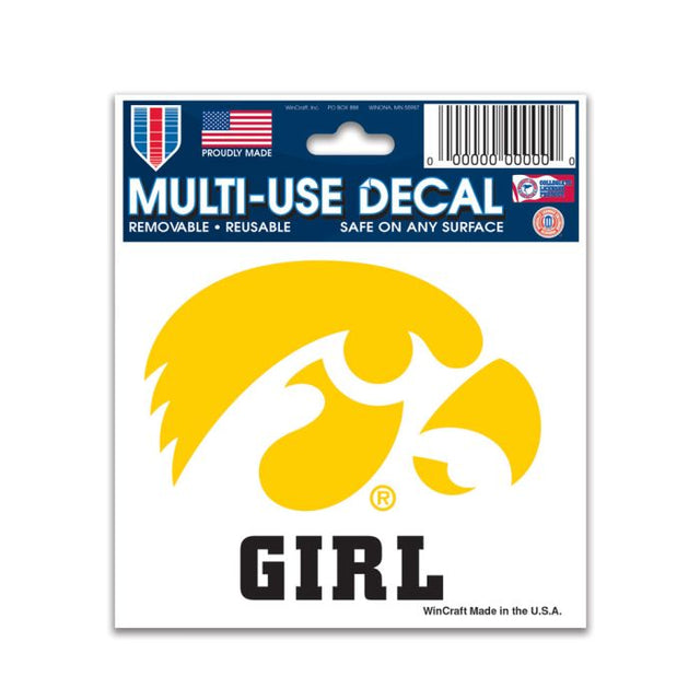 Calcomanía multiusos de Iowa Hawkeyes GIRL de 3" x 4"