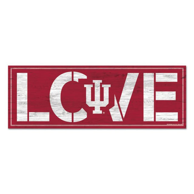 Indiana Hoosiers Wood Sign 8"x23" 1/4" thick