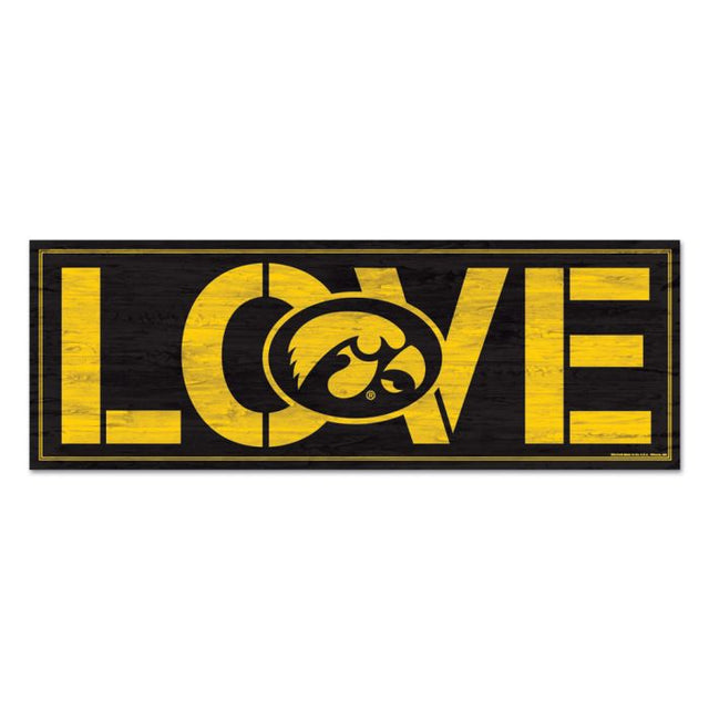 Letrero de madera de Iowa Hawkeyes de 8" x 23", 1/4" de grosor