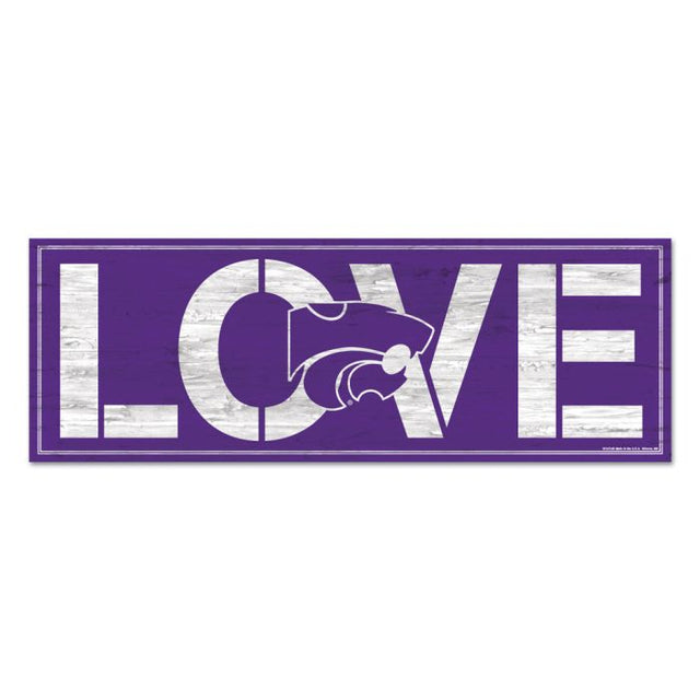 Kansas State Wildcats Wood Sign 8"x23" 1/4" thick