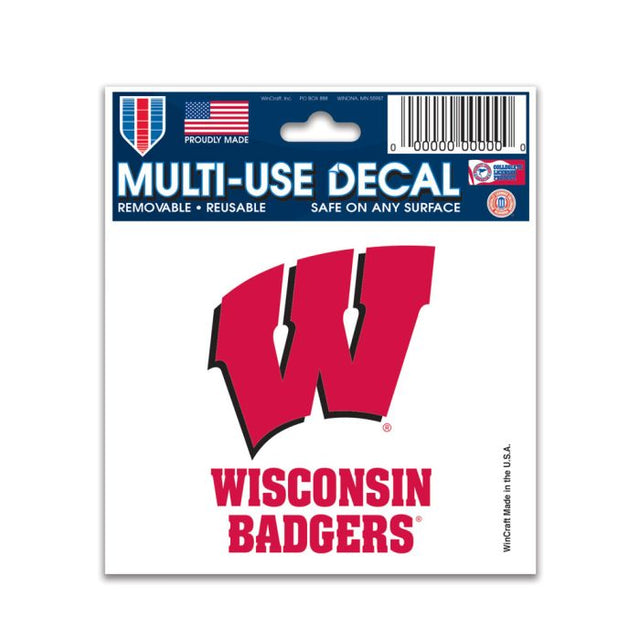 Calcomanía multiusos de Wisconsin Badgers de 3" x 4"