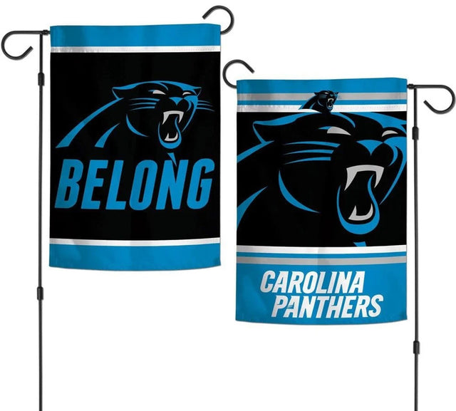 Bandera de los Carolina Panthers de 12 x 18 pulgadas, estilo jardín, diseño de eslogan de 2 lados