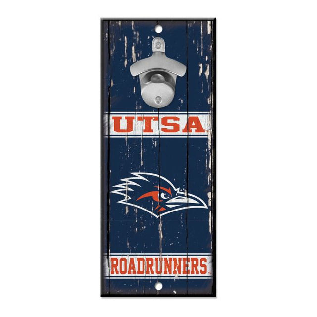 Letrero destapador de botellas de Texas San Antonio Roadrunners de 5 x 11 pulgadas