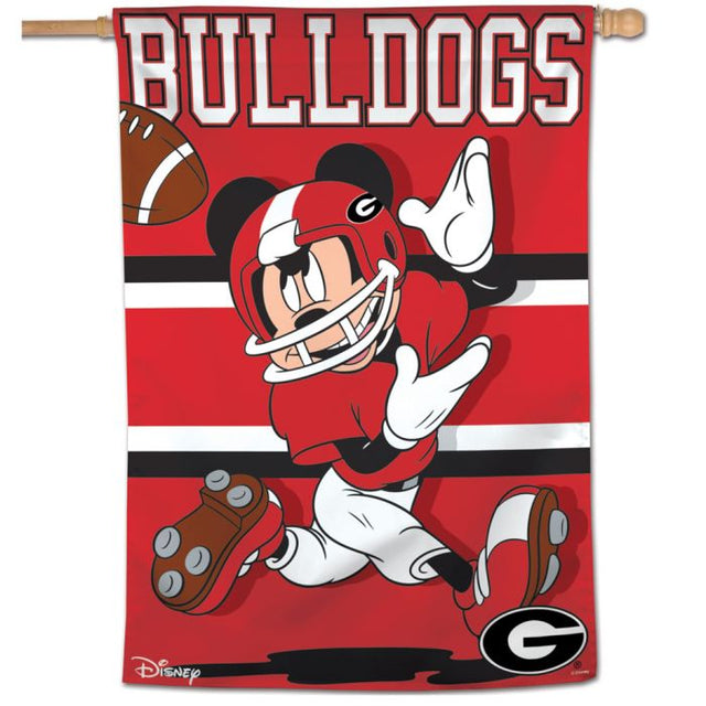 Bandera vertical de Georgia Bulldogs/Disney de 28" x 40"