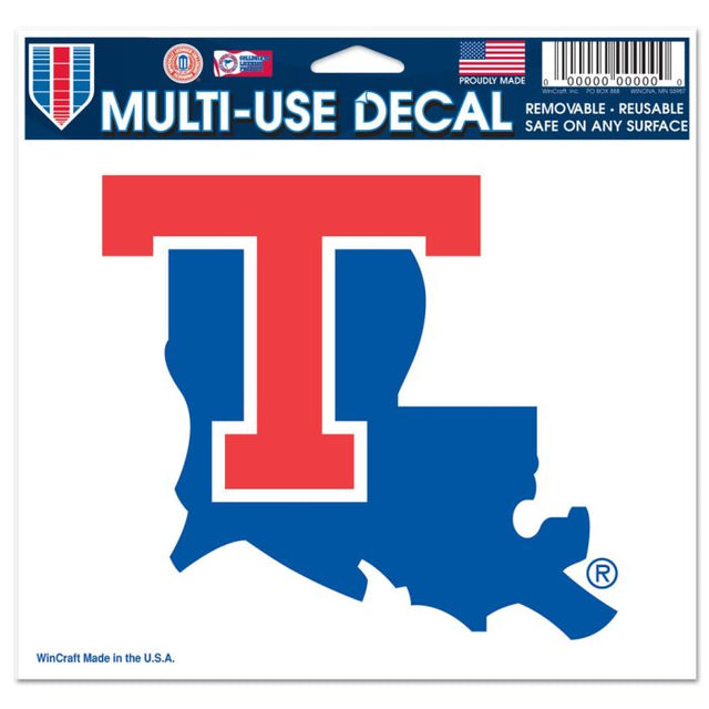 Louisiana Tech Bulldogs Multi-Use Decal -Clear Bckrgd 5" x 6"