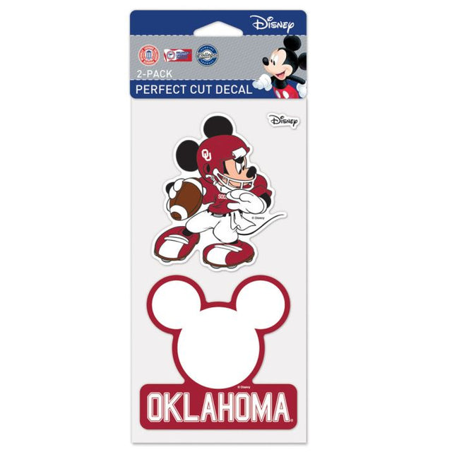 Juego de dos calcomanías de Disney Perfect Cut de Oklahoma Sooners, 4" x 4"