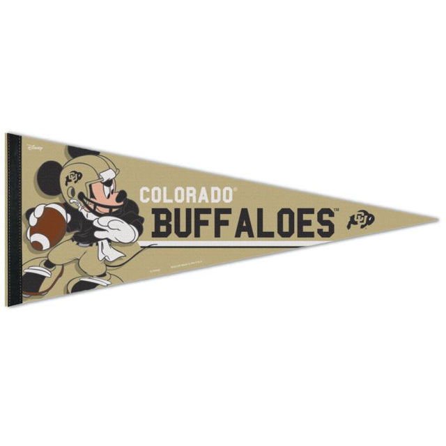 Banderín premium de fútbol americano de Mickey Mouse de Colorado Buffaloes/Disney de 12" x 30"