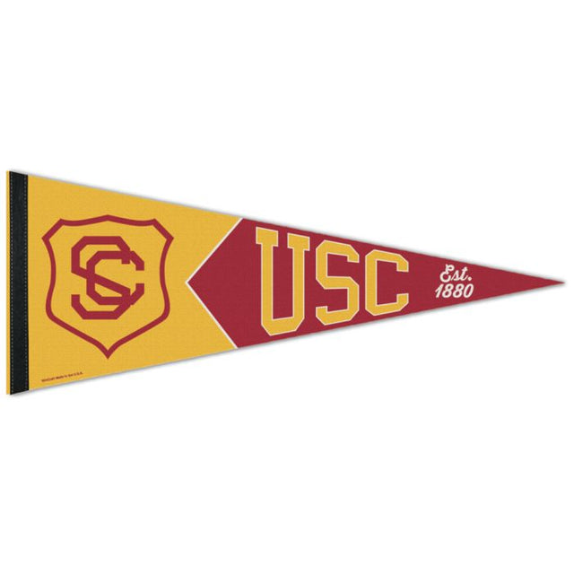 Banderín universitario de primera calidad de USC Trojans de 12" x 30"