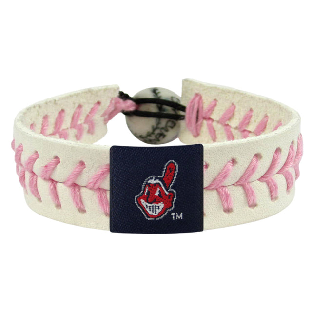 Pulsera clásica de béisbol rosa de los Cleveland Indians CO