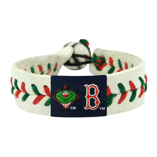 Pulsera de los Boston Red Sox con diseño de Wally Mascot de béisbol de Navidad