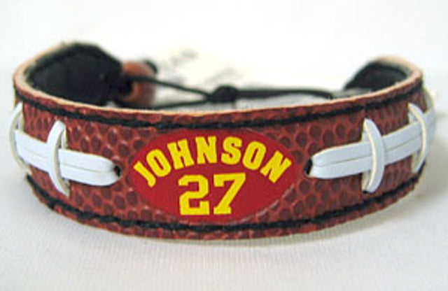 Pulsera clásica de los Kansas City Chiefs con diseño de Larry Johnson