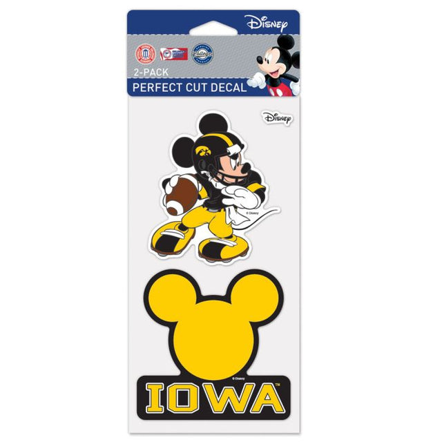 Juego de dos calcomanías de corte perfecto de Iowa Hawkeyes/Disney de 4" x 4"