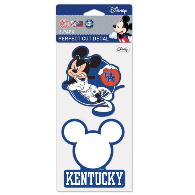 Juego de dos calcomanías de corte perfecto de MICKEY MOUSE BASKETBALL de Kentucky Wildcats/Disney, 4" x 4"