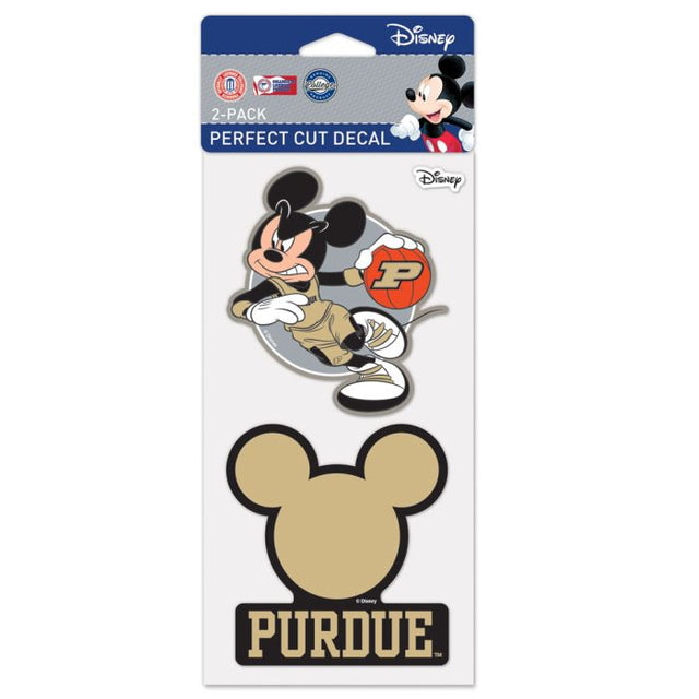 Purdue Boilermakers / Disney MICKEY MOUSE BASKETBALL Juego de dos calcomanías de corte perfecto de 4" x 4"