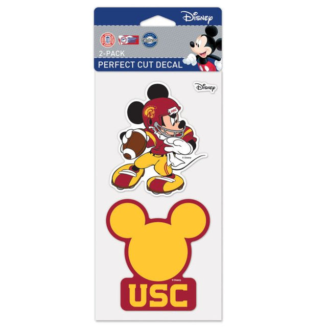 Juego de dos calcomanías de Disney Perfect Cut de USC Trojans de 4" x 4"