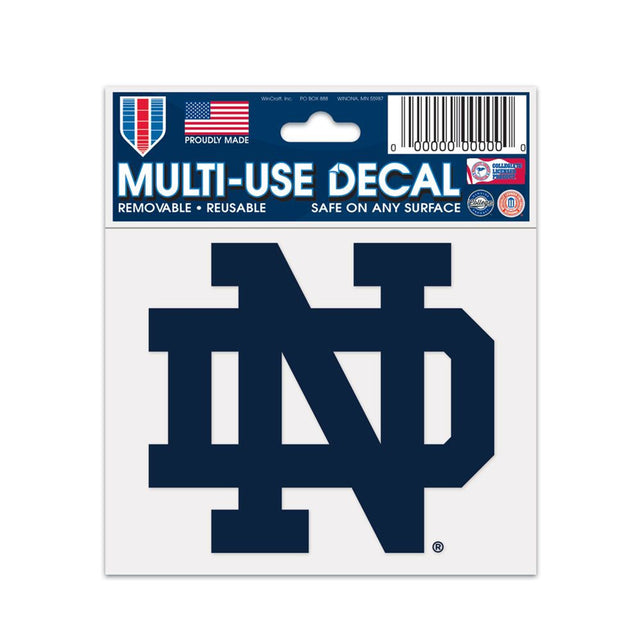 Calcomanía de Notre Dame Fighting Irish de 3 x 4 para usos múltiples