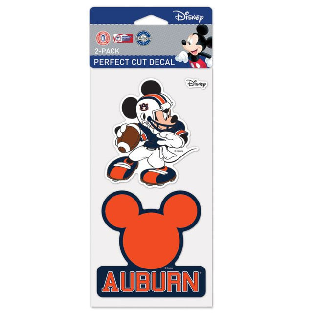 Juego de dos calcomanías de Disney Perfect Cut de Auburn Tigers, 4 x 4 pulgadas