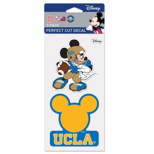 Juego de dos calcomanías de corte perfecto de Mickey Mouse de UCLA Bruins/Disney, de 4 x 4 pulgadas