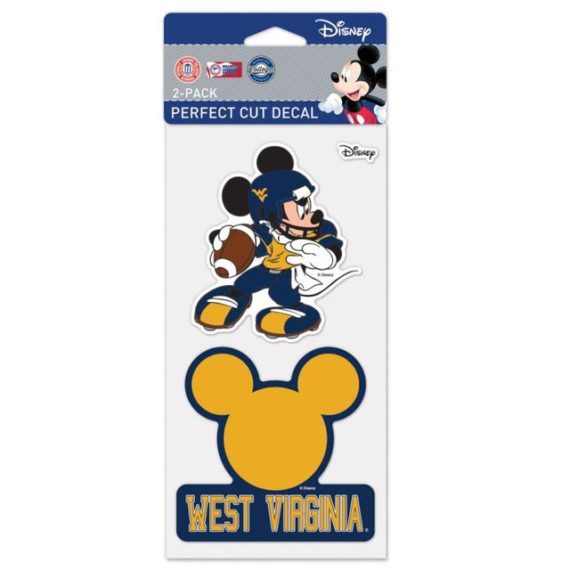 Juego de dos calcomanías de Disney Perfect Cut de West Virginia Mountaineers, 4" x 4"