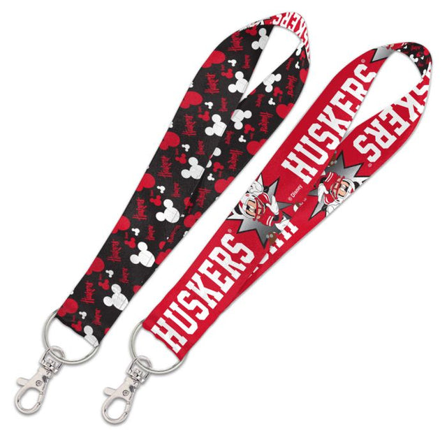 Nebraska Cornhuskers / Disney MICKEY MOUSE Lanyard Key Strap 1"