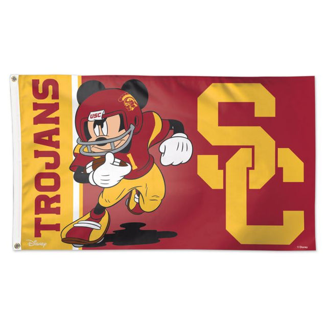 USC Trojans / Disney MICKEY MOUSE FOOTBALL Flag - Deluxe 3' X 5'