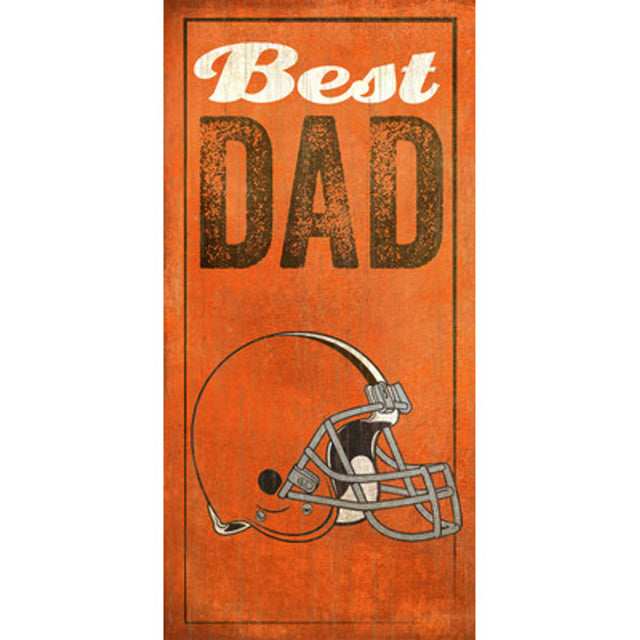 Letrero de madera de los Cleveland Browns: "El mejor papá", 6 x 12