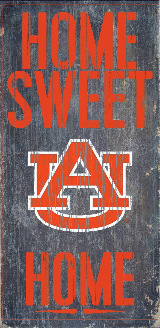 Letrero de madera de los Auburn Tigers: Hogar, dulce hogar, 6" x 12"