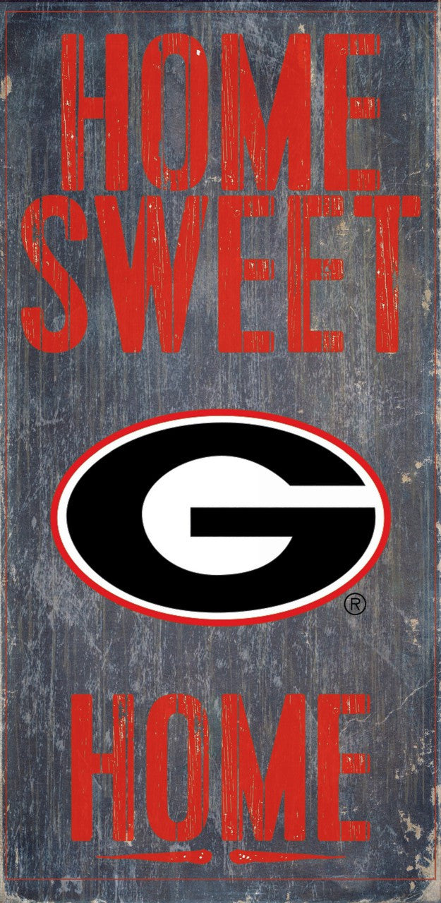 Georgia Bulldogs Wood Sign - Home Sweet Home 6"x12"