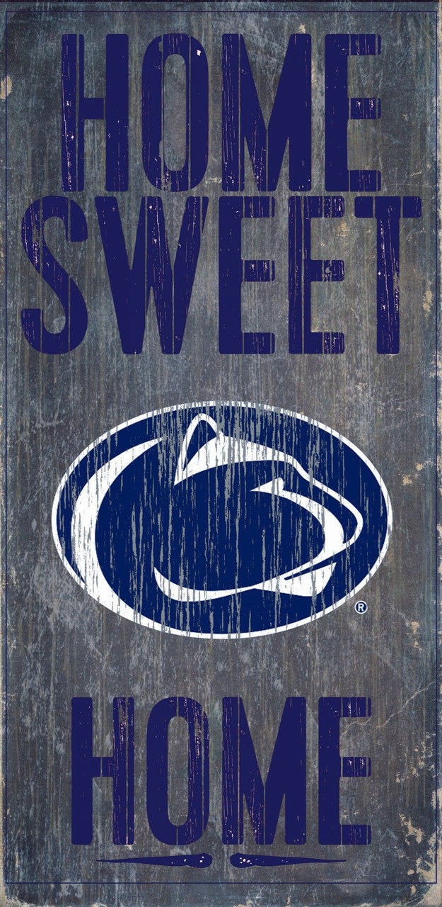 Letrero de madera de los Penn State Nittany Lions: Hogar, dulce hogar, 6" x 12"